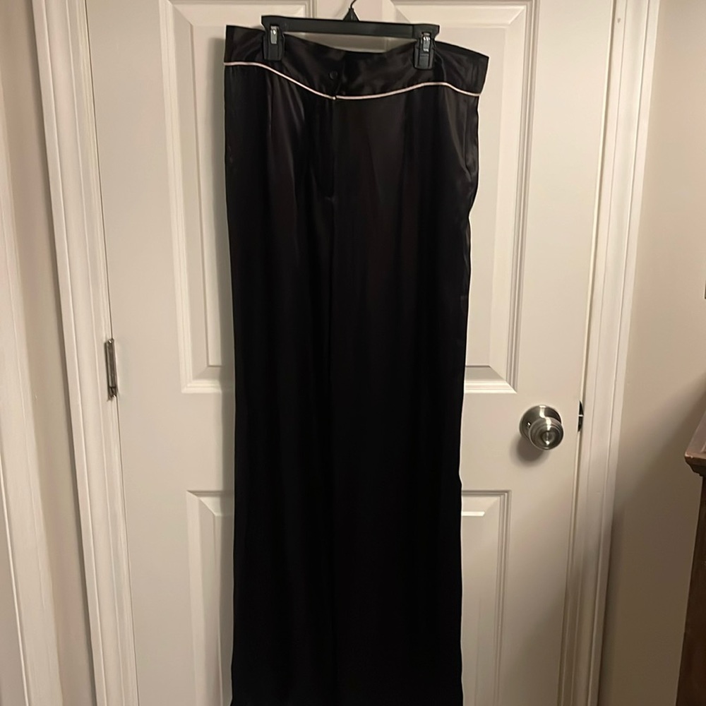 Nwt Agent Provocateur Black Silk-charmeuse Pajama Pants Sizes 5
